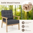 thumbnail image 5 of Kadyn Club Chair, Accent Chair, Barrel Chair, Armchair, Upholstered Armchair with Rubber Wood Armrests-Gray, 5 of 7