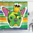thumbnail image 1 of Ambesonne Bulldog Shower Curtain, Crowned Dog Colorful, 69"Wx75"L, Multicolor, 1 of 3