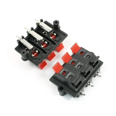 2pcs Red Black Push Type 6 Positon Speaker Terminal Connector 6Pins price history on PriceWatchPro