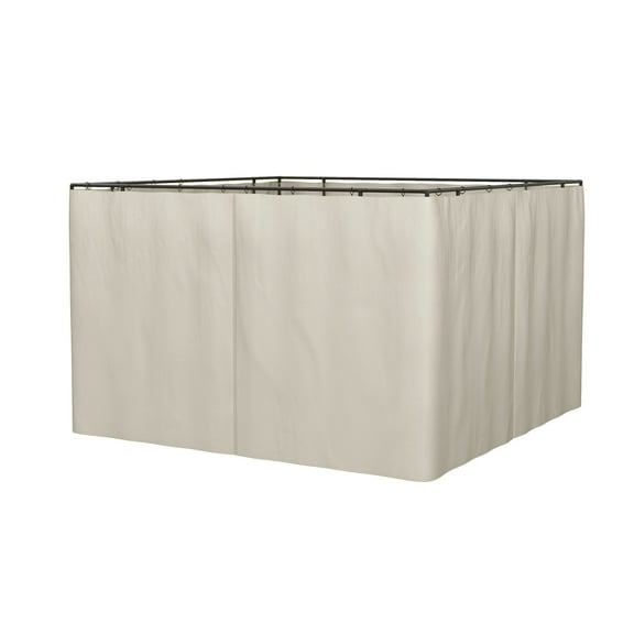 Homiyad 9.84' x 11.8' Universal Gazebo Sidewall Set with 4 Panels, Hooks/C-Rings Included for Pergolas & Cabanas, Beige