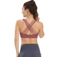 thumbnail image 3 of Sujetadores deportivos para mujer Sujetador deportivo acolchado con espalda cruzada Sujetador deportivo de soporte medio Sujetador de yoga para correr Adepaton LRWJ036-17, 3 of 7