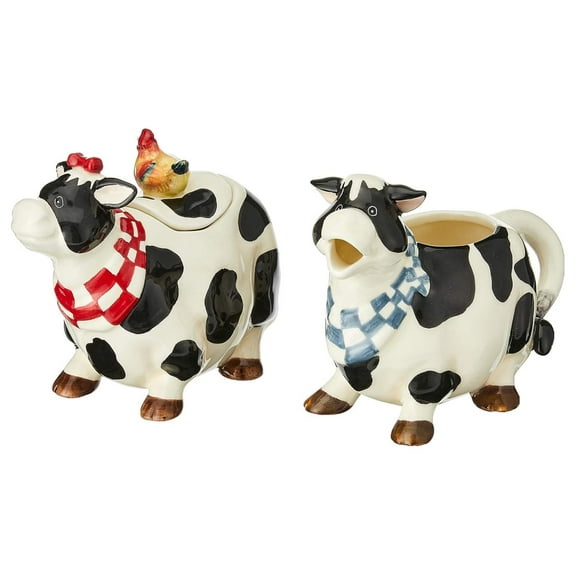 Barn Yard Cow Sugar and Set, 4-3/8-Inch, 4-1/2-Inch