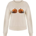 thumbnail image 3 of Chandails en Molleton d'Halloween pour Femmes Imprimé Squelette de Citrouille Surdimensionné Automne Chaud Doux Manches Longues Col Rond Pull Tops, 3 of 7