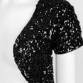 thumbnail image 6 of vastwit Womens Shiny Sequin Open Front Cardigan Short Sleeve Bolero Jacket Shrug Tops Black One Size, 6 of 6