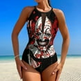 thumbnail image 2 of Terrifier One-Piece Swimwear Sexy Mesh Monokini Swimsuit with Detachable Padding Bathing Suit Swimdress XL, 2 of 7