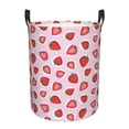 thumbnail image 1 of Balery Hand Drawn Strawberry Cesta de ropa redonda con asas, impermeable, independiente, para ropa, juguetes, dormitorio y familia-Small, 1 of 6