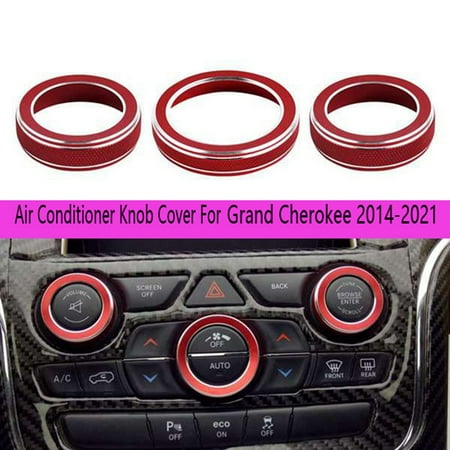 

1Set Air Conditioner Knob Cover Volume Knob Cover For- - 2014-2021 Red