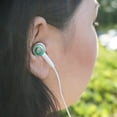 thumbnail image 2 of Mermaid Holding Trident Circle Art Nouveau Kelp Novelty In-Ear Earbud Headphones - White, 2 of 3