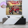 thumbnail image 4 of Be My Valentine's Boston Terrier Truck Full of Love Flower Balloon Tapestry Gentleman Dog Lover Gifts Wall Hanging Backdrop Home Decor - 02029, 4 of 5
