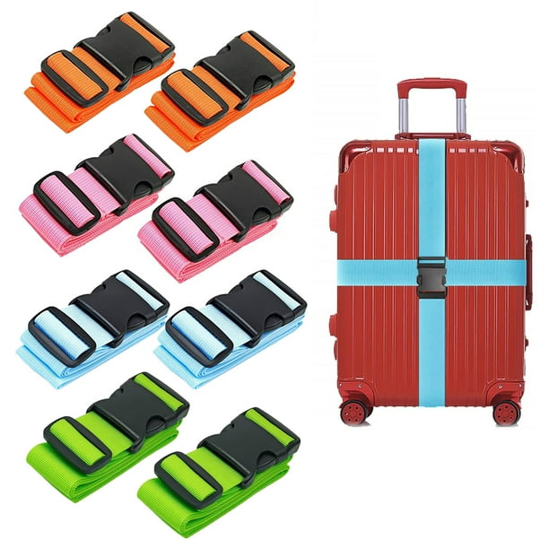 QINXIN Adjustable Luggage Straps Tear-resistant Suitcase Strap Cross Safety  Belt With Quick Release Buckle 