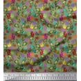 thumbnail image 1 of Soimoi Rayon Fabric Coral,Starfish & Turtle Ocean Printed Craft Fabric by The Yard 42 Inch Wide, 1 of 1