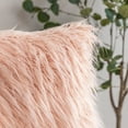 thumbnail image 3 of Luxury Mongolian Fluffy Faux Fur Series Square Decorative Throw Pillow Cusion for Couch, 22" x 22", Orange Pink, 2 Pack, 3 of 7