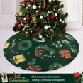thumbnail image 3 of Ryvnso Christmas Tree Skirt Christmas Elements Pattern Xmas Tree Skirts Ornament Home Decorations 35.4", 3 of 6
