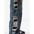 thumbnail image 5 of Mens Distressed Wide Leg Baggy Jeans Plus Size Pocketed Washed Durable Relaxed Fit Denim Pants Streetwear Casual, 5 of 10