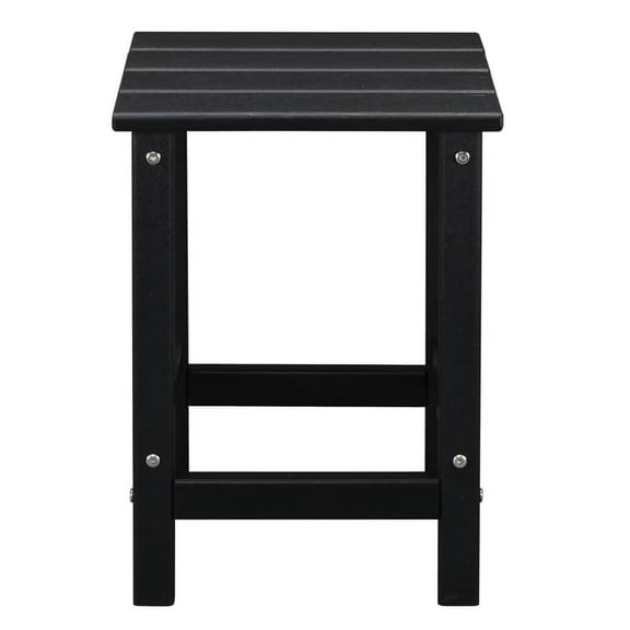 "Black Single Layer Square HDPE Side Table – 36x36x47cm Outdoor Accent Table, Durable and Weather-Resistant for Patio, Garden, Balcony"