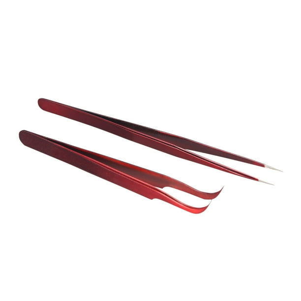2 Pieces Eyelash Extension Tweezers Set Stainless Steel Tweezers Lash Extension Tweezers Eye Makeup Tools