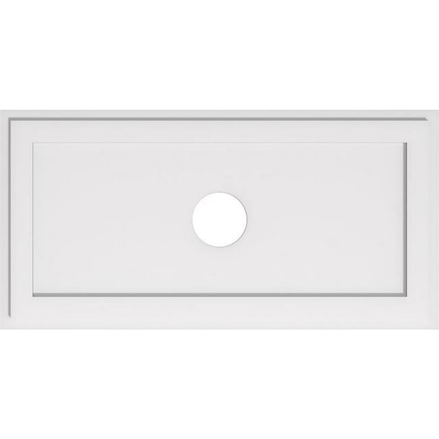 Ekena Millwork CMP40X20RE-05000 5 in. ID x 14 in. Rectangle Architectural Grade Médaillon de Plafond Contemporain PVC