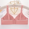 thumbnail image 4 of Gymayou Women Wireless Lace Splice Push Up Bra Adjustable Strap V Neck Gentle Gathering Lingerie Comfort Everyday Underwear 03-Pink 40B, 4 of 5