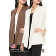 thumbnail image 5 of Women's Casual Short Sleeve Loose Fit Solid Cardigan (Pack of 2), 5 of 5