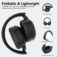 thumbnail image 5 of Active Noise Cancelling Headphones, -45dB Bluetooth Headphones 5.4, 50H Playtime Earbuds, Bass Boosted by 90%, Clear Call with 4 Mics, Comfort Fit Over Ear Headphones for Travel Home Office PC Black, 5 of 14