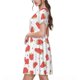 thumbnail image 2 of Disketp Hand Drawn Strawberry para Vestido de Manga Corta para Mujeres, Vestidos de Verano para Mujeres, Casual y Holgado para la Playa, 2 of 6