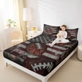thumbnail image 4 of Homewish Rugby Game Twin Sheet Sets,American Flags Twin Fitted Sheet,Red White Black Flat Sheet For Boys Kids,Super Cozy Room Decor,3-Piece, 4 of 7