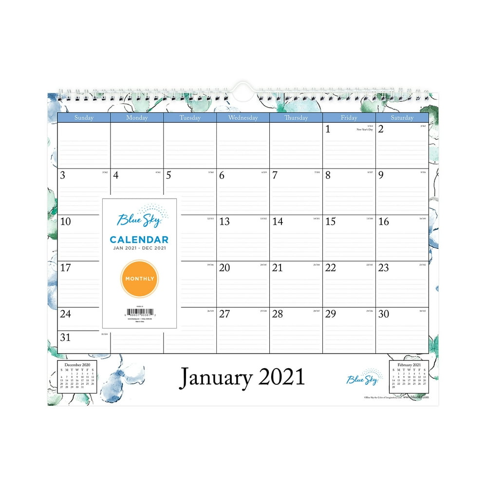 Blue Sky 2021 15" x 12" Wall Calendar, Lindley