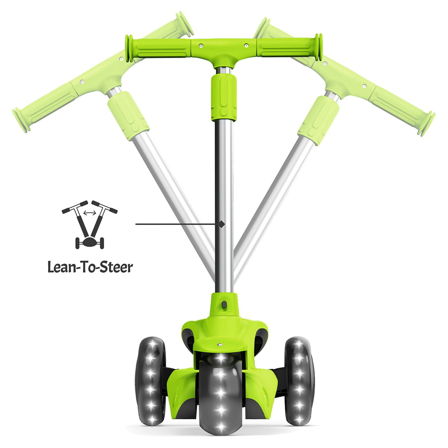 Jetson Lumi 3 Wheel Light-Up Kick Scooter - Max Grip Light up Deck and PVC Wheels- Adjustable Height Ages 3+, Red