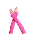 thumbnail image 1 of Toystoory 1 par de guantes sin dedos para niña, guantes de punto cómodos de estilo Simple, cubiertas de brazo para niñas, cubierta de mano para al Suministros térmicos Rosa roja Toystoory HA059148-06, 1 of 6