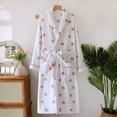 thumbnail image 2 of Womens Bath Robe Flannel Cozy Fleece Soft With Pockets Sleepwear for Women,White,L, 2 of 4