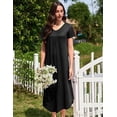 thumbnail image 2 of Ekouaer 3 Pack Long Nightgowns for Women Plus Size House Dress Short Sleeve Night Gown V Neck Casual Nightshirt, 2 of 6