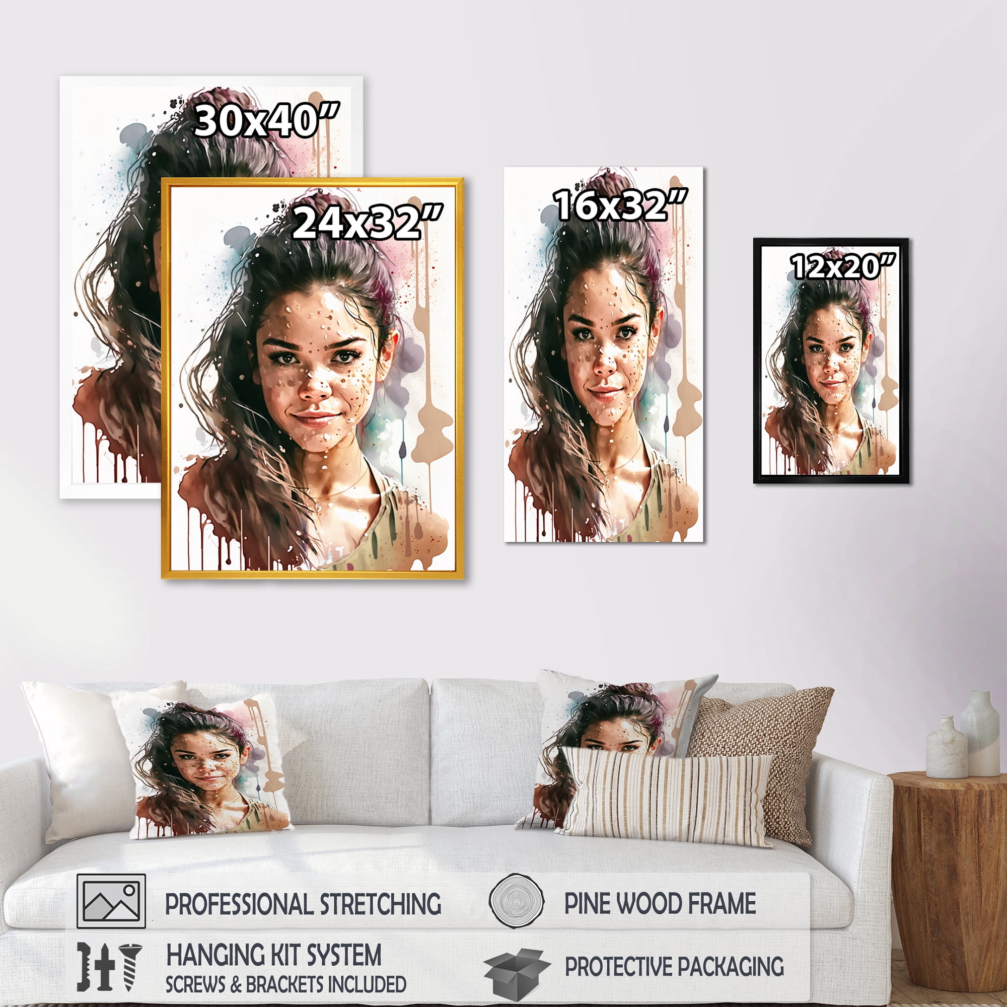 Designart Style Icon Portrait IV Canvas Wall Art