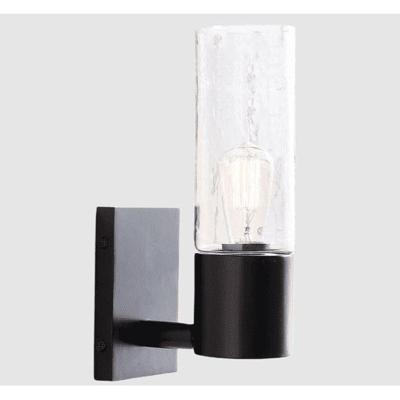 Sleek Modern Transparent Glass Tube Cylinder Sconces,Bedside Wall Lamps,Black Sconces for Bathroom,Modern Bathroom Sconces,Exterior Wall Sconce Lighting,Wall Lights for Hall