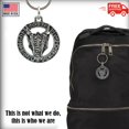 thumbnail image 6 of Dragon Head In Runes Keychain, G047KC, 1 1/2 inch, Pewter, Key Fob, Key Ring, Keys, Zipper Pull, Luggage Tag, Backpack, Over 300 Keychain Designs, Handmade in the USA, 100% American Made, 6 of 6