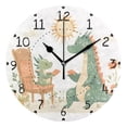 thumbnail image 4 of Two Dinosaurs Reading Books Round Wall Clock Silent Analog Battery Operated Gold Pointer Home Decor 9.84" Diameter, 4 of 11