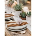 thumbnail image 5 of Burnt Orange Beige Striped Cloth Napkins Set of 8 Reusable Dinner Napkins, Modern Farmhouse Retro Lines Cocktail Napkin Washable Table Napkins for Wedding/Holiday Party/Baby Shower 20"x20", 5 of 7