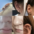 thumbnail image 2 of 5Pcs Grade 23 Titanium 16g 18g 20g Nose Ring Hoop Set Hinge Clicker Septum Rings Tragus Piercing Cartilage Hoop Earrings for Women Men 6-12mm, 2 of 7