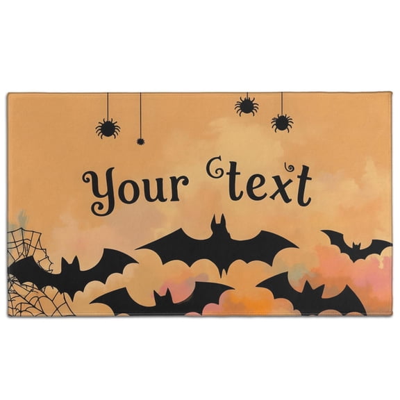 Happy Halloween Non Slip Washable Door Mat Evil Pumpkin Ghost Welcome Mat Friendly Outdoor Inside Floor Rugs Crystal Velvet 30x17 Inches