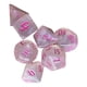 thumbnail image 2 of Juego de 7 dados poliédricos resistentes al desgaste, juguete de entretenimiento con ruedas grabadas. Rosado, 2 of 9