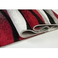 thumbnail image 3 of Ladole Rugs Durable Boston Collection Waves Pattern Abstract Area Rug Carpet in Ivory Red Grey, 8x11 (7'10" x 10'5", 240cm x 320cm), 3 of 5