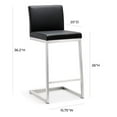 thumbnail image 5 of Parma Black Stainless Steel Counter Stool - Set of 2, 5 of 5