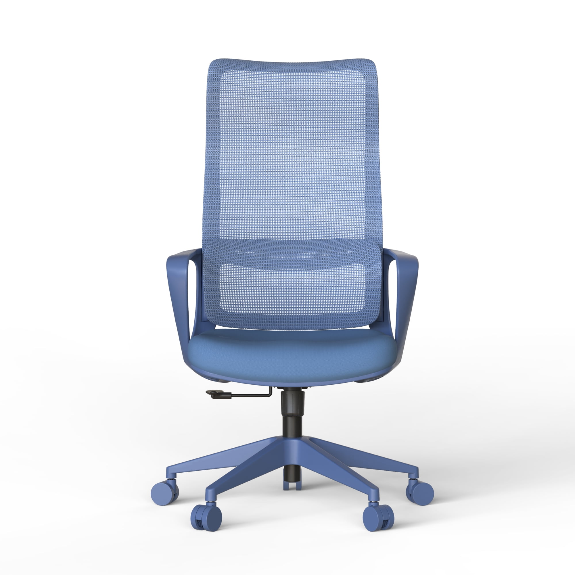 Modern Fabric Ergonomic Office Chair with Adjustable Lumbar Support, High Back Swivel Task Chair with Armrests for Home Office & Meeting Room, Blue