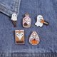 thumbnail image 2 of Juego de broches esmaltados para blusas con dibujos animados de fantasmas de Halloween, 2 of 3