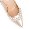 thumbnail image 2 of XYD Women Slip-on Pumps Stiletto High Heels Sparkling Crystals Closed Pointed Toe Formal Evening Shoes Size 15.5 Champagne, 2 of 4