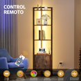 thumbnail image 2 of Garselay Estante Esquinero con Puertas y Luz LED, Librero de 5 Niveles con Estantes, Organizador de Estantes de 1.6m de Alto, Ideal para Esquinero para Sala, Dormitorio, Oficina y Cocina - Marr&oa, 2 of 7