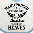 thumbnail image 4 of Inktastic Handpicked for Earth by My Auntie in Heaven with Angel Wings Boys or Girls Baby Bib, 4 of 4
