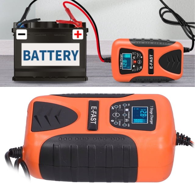 Mantenedor de Baterías, Ee Enchufe 100-240V Cargador de Batería de Automóvil de 7 Etapas de 7 Etapas para Motocicleta para Bote Para Cortacésped