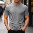 thumbnail image 5 of IhhxPro Men's Short Sleeve Stretch Tee Solid Color T-Shirt Breathable Casual Summer Shirt Lightweight Athletic Fit Travel Workout Gym S-2XL, 5 of 9