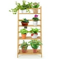 thumbnail image 4 of Spaco 4-Tier Bamboo Bookshelf Ladder Shelf Plant Stand Rack-Natural, Tall Bookshelf, Shelves for Living Room, Home Office, Bedroom, Balcony, 4 of 9