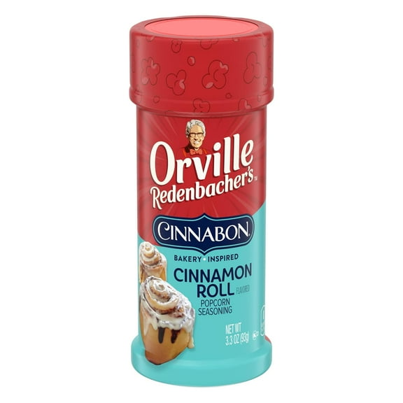 Orville Redenbacher's Popcorn Seasoning Cinnabon Bakery Inspired, Cinnamon Roll Flavor, Movie Night Supplies, 3.3 oz ( Pack of 2 )